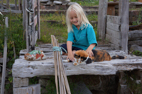 Girl with Cat Waitomo New Zealand