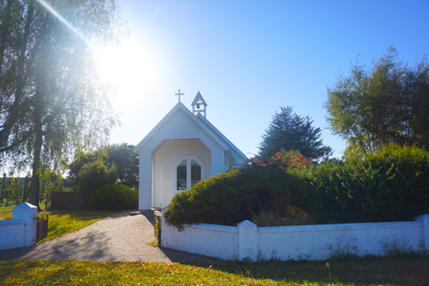 Little White Chapel on Road to Marahau New Zealand