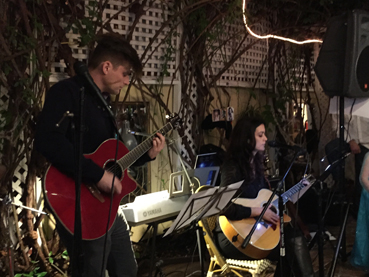Melissa Sings her song White Flowers at Open Mic Night in the Pacific Palisades